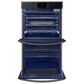 Samsung 30" Double Electric Wall Oven with Convection and Steam Cook in Matte Black Steel, , large