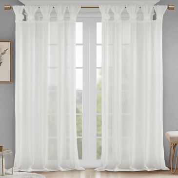Hampton Park Rosette 63" x 50" Curtain Panel in White, , large