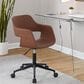 Lumisource Margarite Task Chair with Brown Faux Leather Cushion in Black, , large