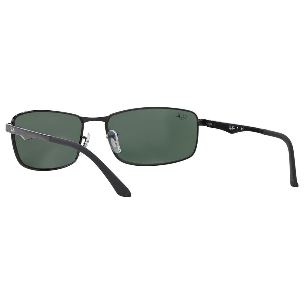 Rayban Glasses Sunglasses with Green Lenses in Polished Black, , large