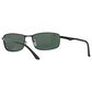 Rayban Glasses Sunglasses with Green Lenses in Polished Black, , large