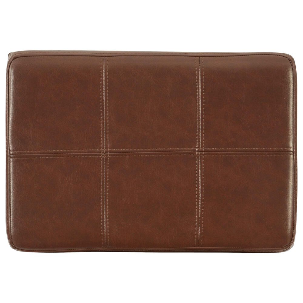 Linon Home Decor Claridge Bar Stool with Cognac Cushion in Dark Brown, , large