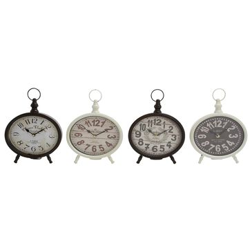 Maple and Jade Vintage Table Clock in Black and White (Set of 4), , large