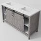 Lexora Home Marsyas 60" Double Bathroom Vanity in Ash Grey with 2 cm White Cultured Marble Top and Rectangular Sinks, , large