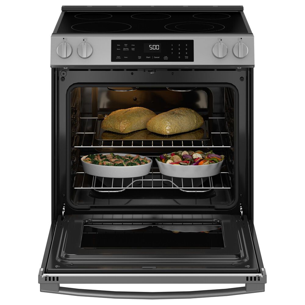 GE Appliances 30&quot; Slide-In Electric Range with Self-Clean in Stainless Steel and Black, , large