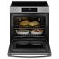 GE Appliances 30" Slide-In Electric Range with Self-Clean in Stainless Steel and Black, , large