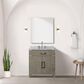 Lexora Home Laurel 30" Single Bathroom Vanity in Grey Oak with White Carrara Marble Top and Rectangular Sink, , large
