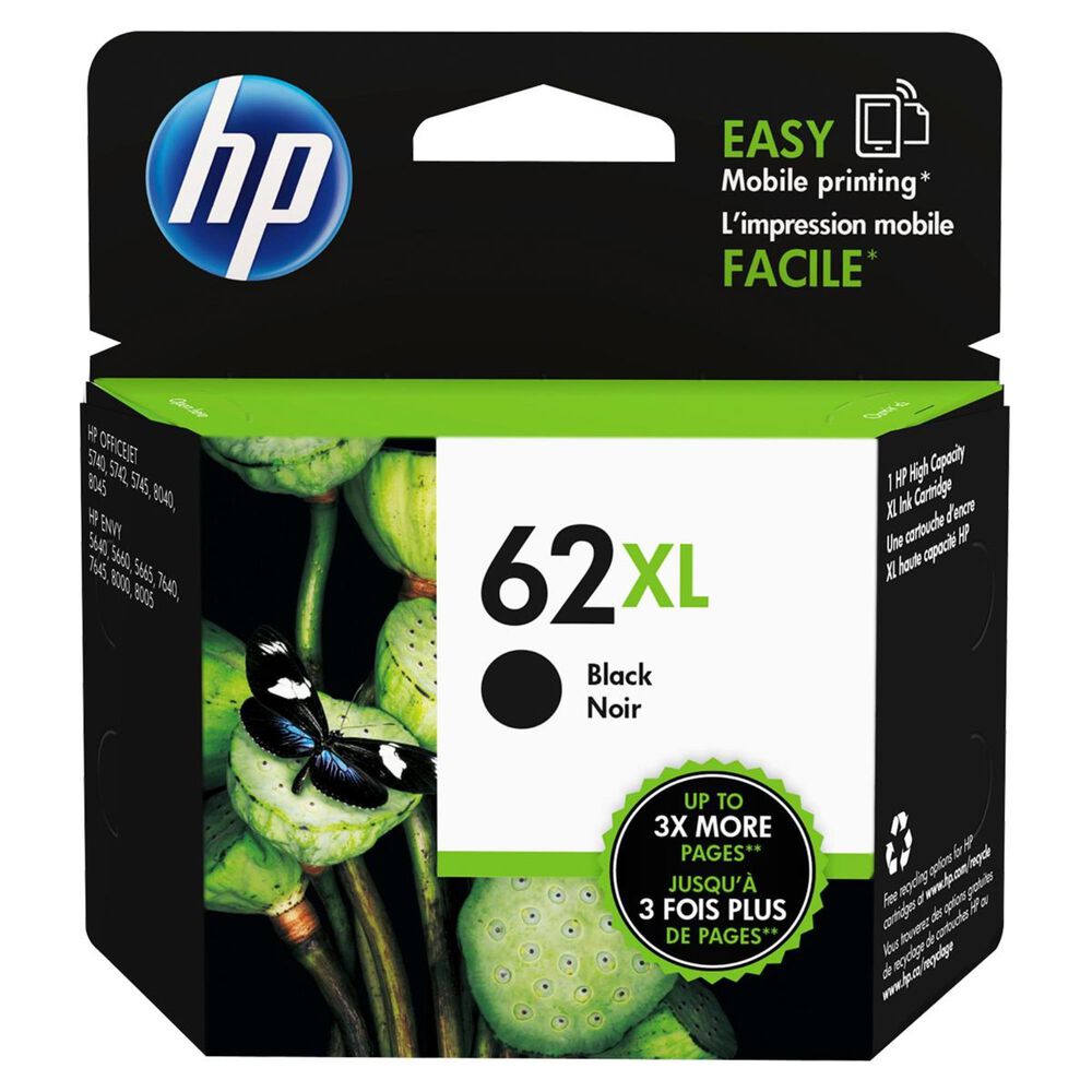 HP 62XL High Yield Black Original Ink Cartridge, , large