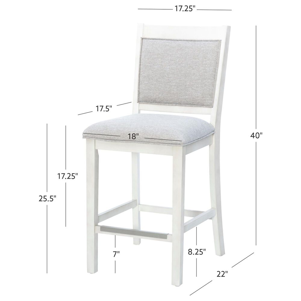 Linon Home Decor Mckoy Counter Stool in White (Set of 2), , large