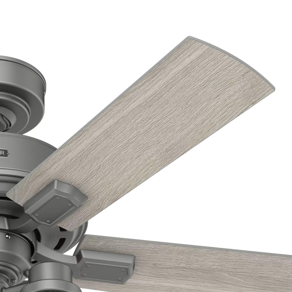 Hunter Hartland 44&quot; Ceiling Fan with LED Lights in Matte Silver, , large