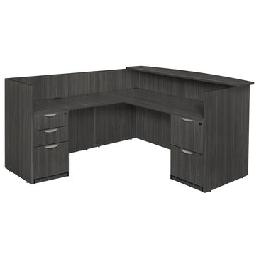 Regency Global Sourcing Legacy Double Full Pedestal Reception Desk in Ash Grey, , large