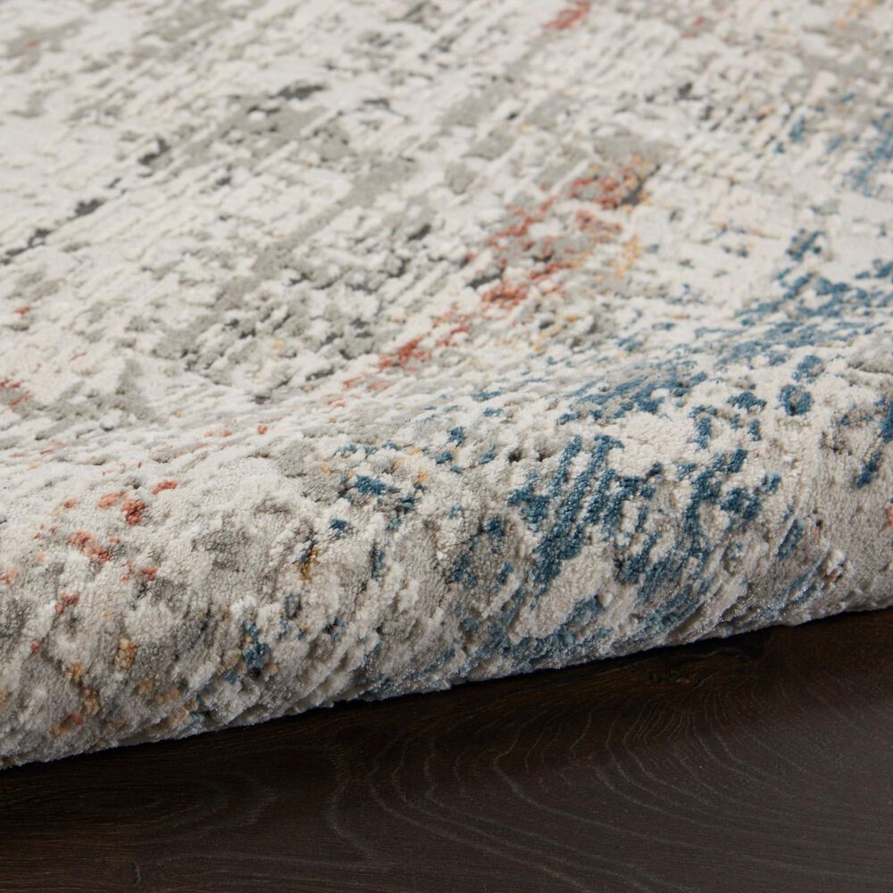Nourison Rustic Textures Light Grey and Multicolor 6&#39; x 9&#39; Area Rug, , large