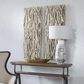 Uttermost 49" x 19" Gathered Teak Wood Wall Decor in Bleached Teak, , large