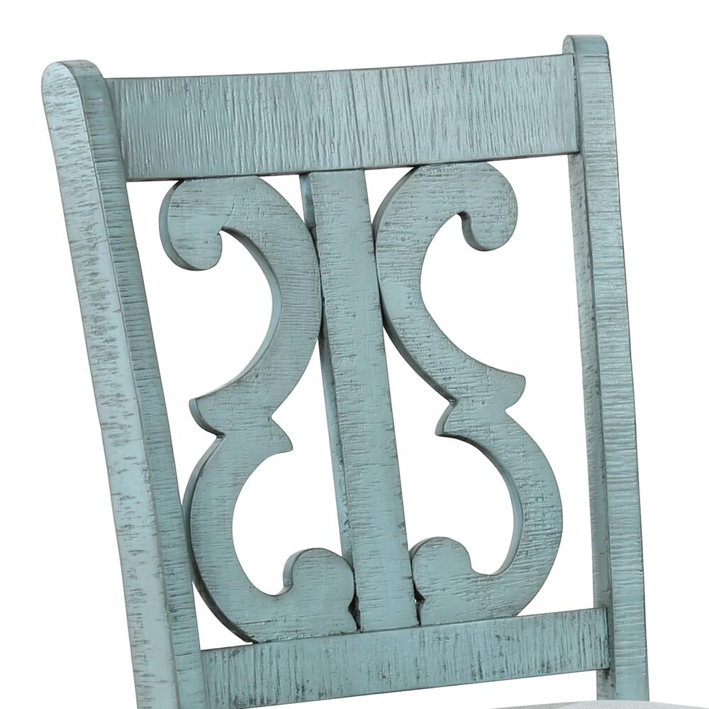 Furniture of America Gross Dining Chair in Antique Light Blue &#40;Set of 2&#41;, , large