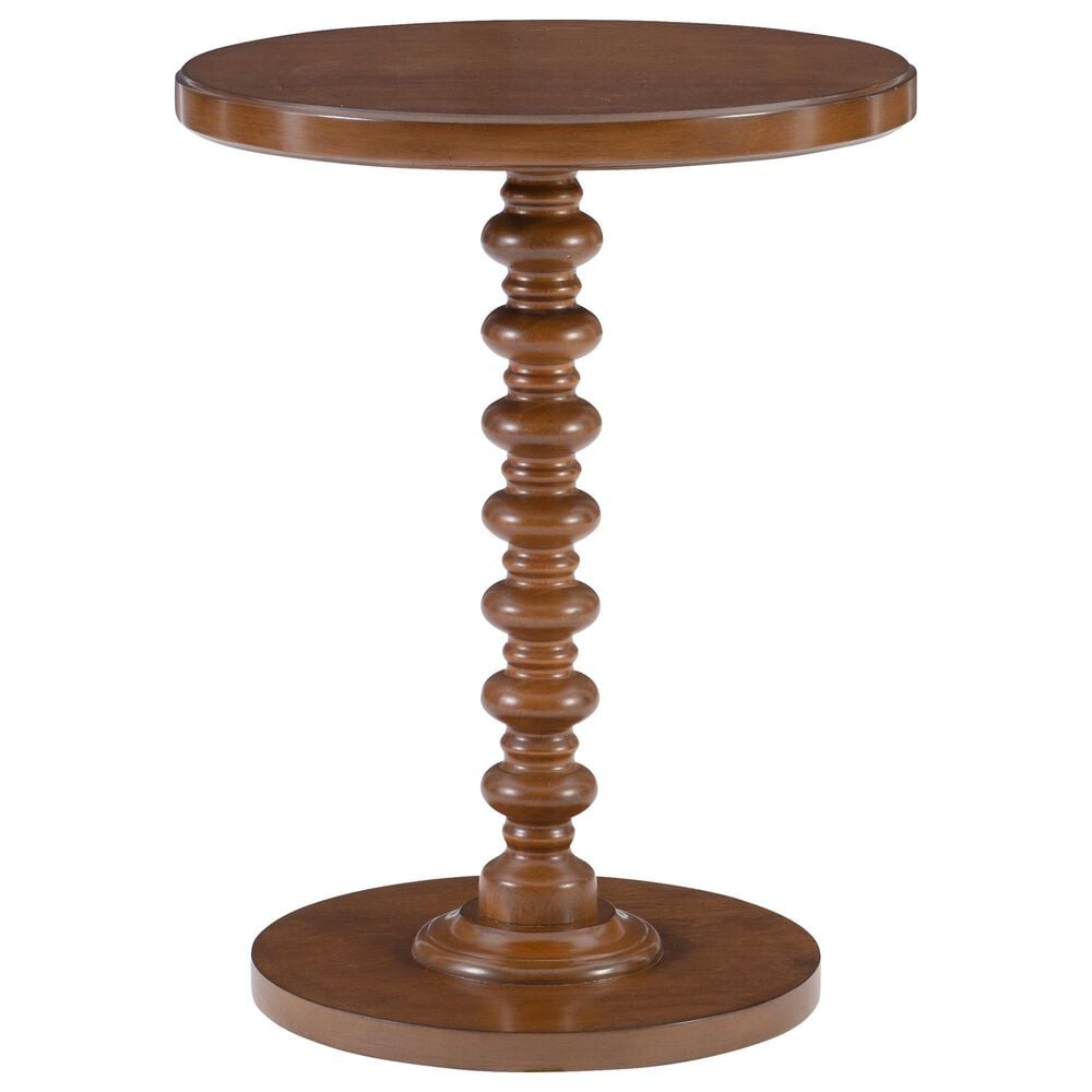 Linon Home Decor Aurora Round Side Table in Hazelnut, , large