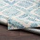 37B Harput Navy, Ivory, Medium Gray and Teal 3"11" x 5"7" Area Rug, , large