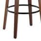 LumiSource Grotto Swivel Bar Stool with White Faux Leather Upholstery in Walnut Wood and Black (Set of 2), , large