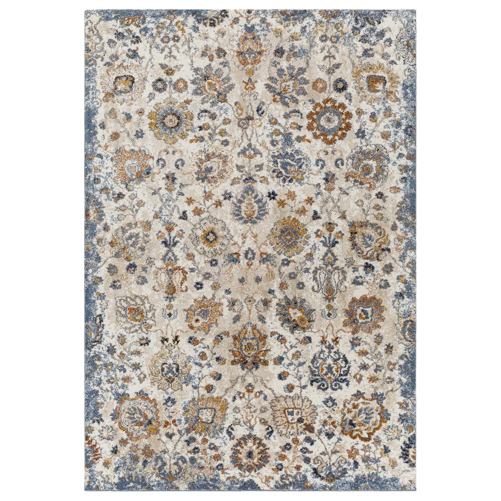 Surya Tuscany 6"7" x 9"6" Blue, Cream and Mustard Area Rug, , large