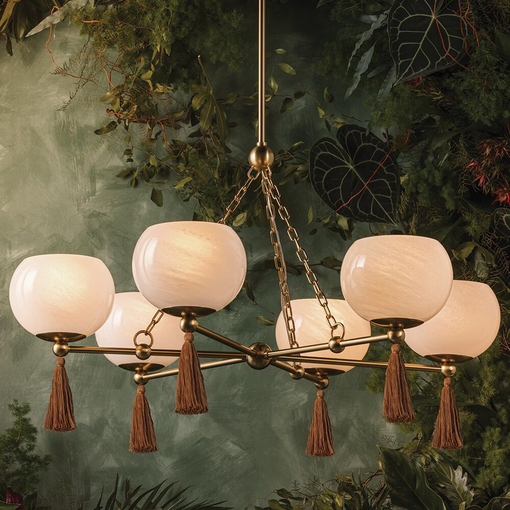 Mitzi Lighting Niya 6-Light Chandelier in Aged Brass, , large