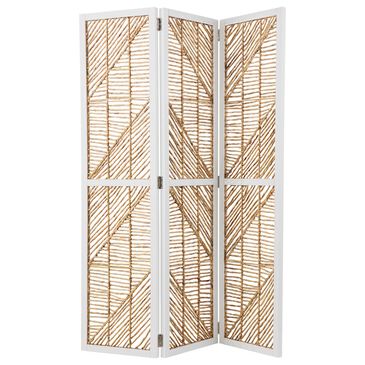 Southern Enterprises Quilino Room Divider/Screen in White/Natural, , large
