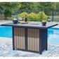 Ashley East Beach  Bar Table with Fire Pit in Navy Blue and Driftwood, , large