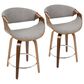 Lumisource Curvo Swivel Counter Stool in Light Grey (Set of 2), , large