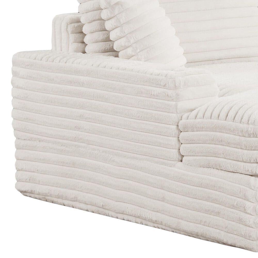 Furniture of America Tavedestrand Double Chaise Lounger with USB Port in White, , large