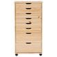 Linon Home Decor Cary 8-Drawer Rolling Cart in Natural, , large