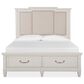 Nicolette Home Willowbrook Queen Storage Bed with Upholstered Headboard in Egg Shell White, , large