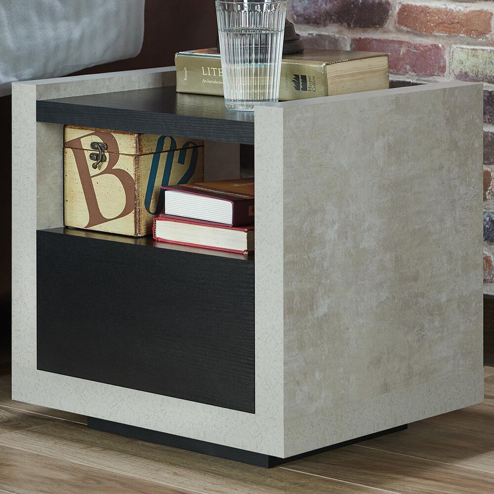 Furniture of America Anderson End Table in Black/Cement, , large