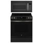 GE Appliances 2-Piece Kitchen Packages with 30" Slide-In Electric Range and 1.9 Cu. Ft. Over-the-Range Microwave Oven in Fingerprint Resistant Black Slate, , large