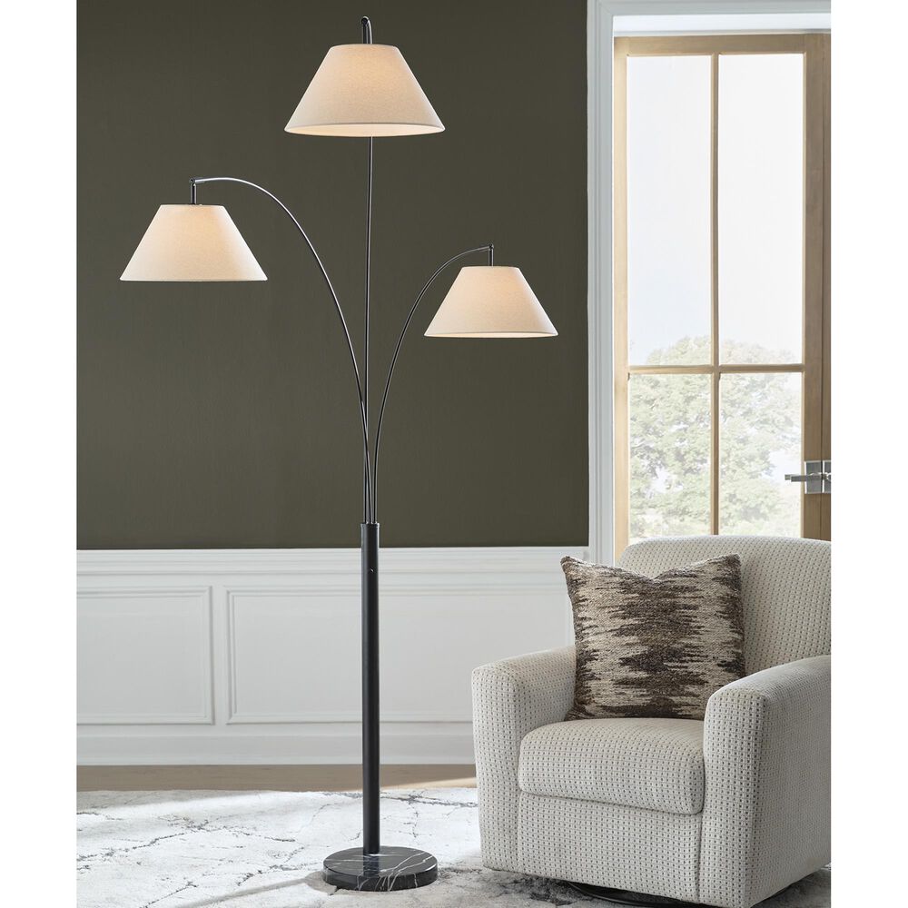 Ashley Gibbswellner Metal Arc Lamp in Black, , large