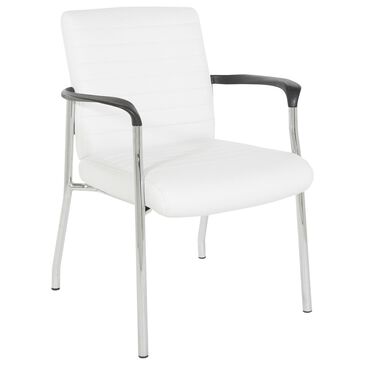 OSP Home Guest Chair with White Cushion in Chrome, , large