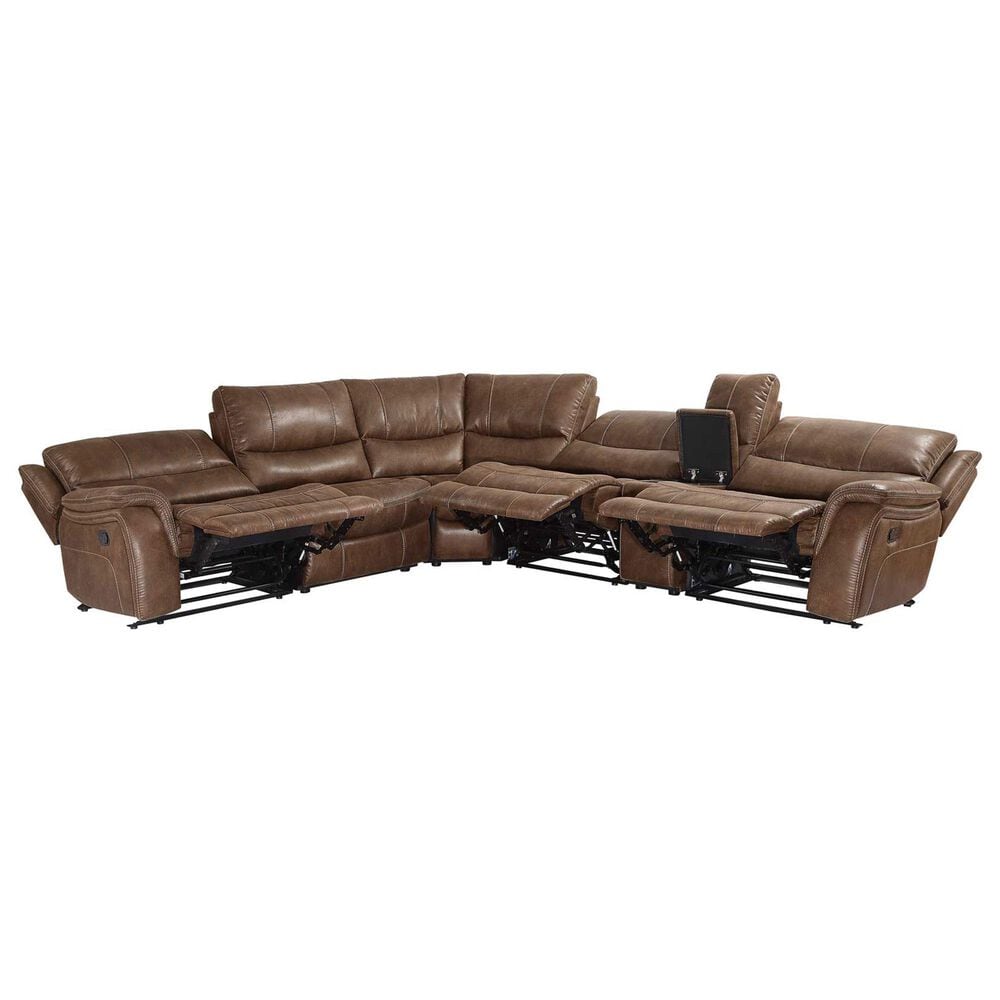 Steve Silver Lehi 6-Piece Manual Reclining Sectional in Brindle, , large