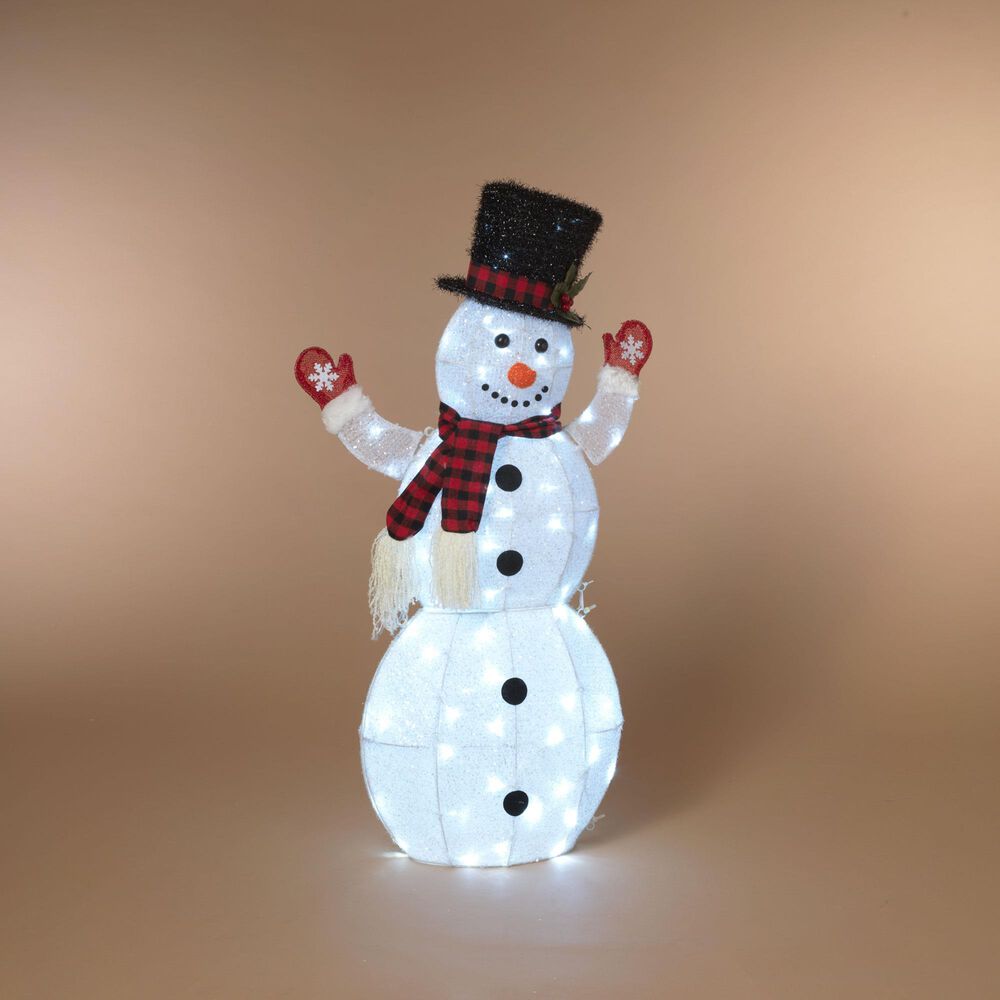 The Gerson Company 41.5&quot;H UL Electric Lighted Outdoor Holiday Snowman in White, , large