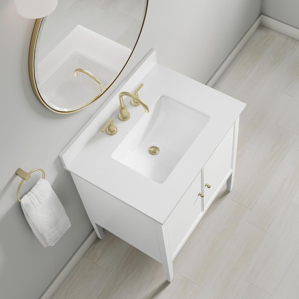 37B Heston 30" Single Bathroom Vanity in Bright White with White Composite Stone Top and Backsplash, , large