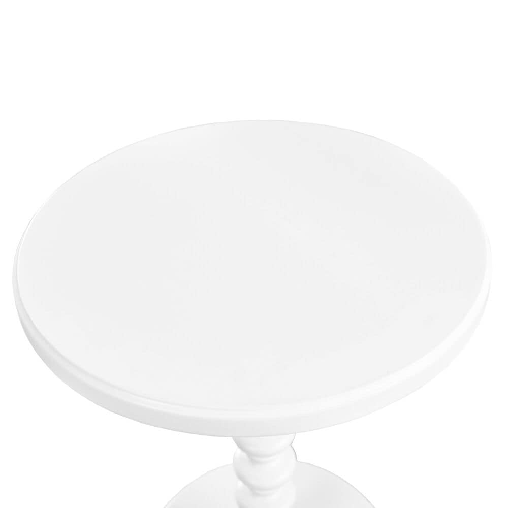 Linon Home Decor Aurora Round Side Table in White, , large