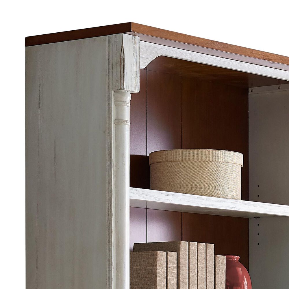 Wycliff Bay Durham 4-Shelf Adjustable Bookcase in Weathered White and Cherry &#40;Set of 3&#41;, , large