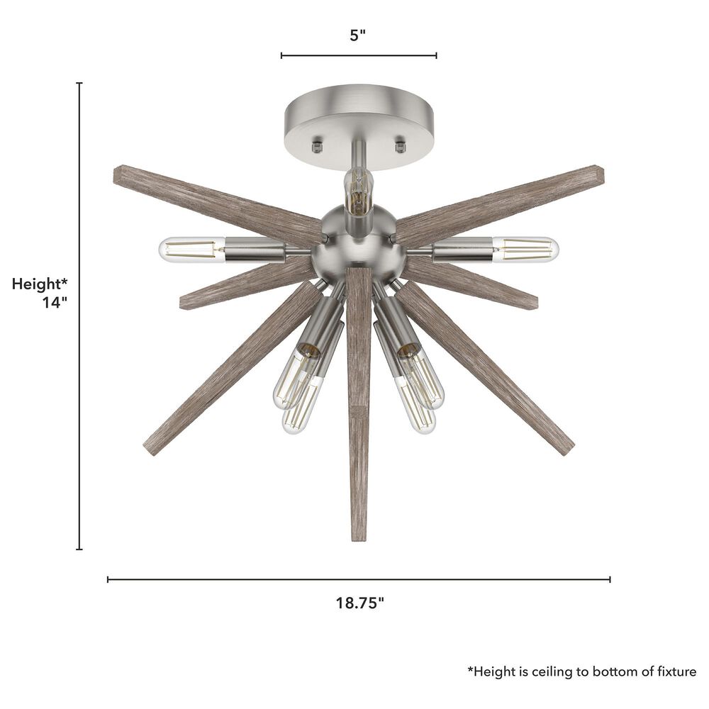 Hunter Jupiter Star Semi-Flush Mount in Brushed Nickel, , large