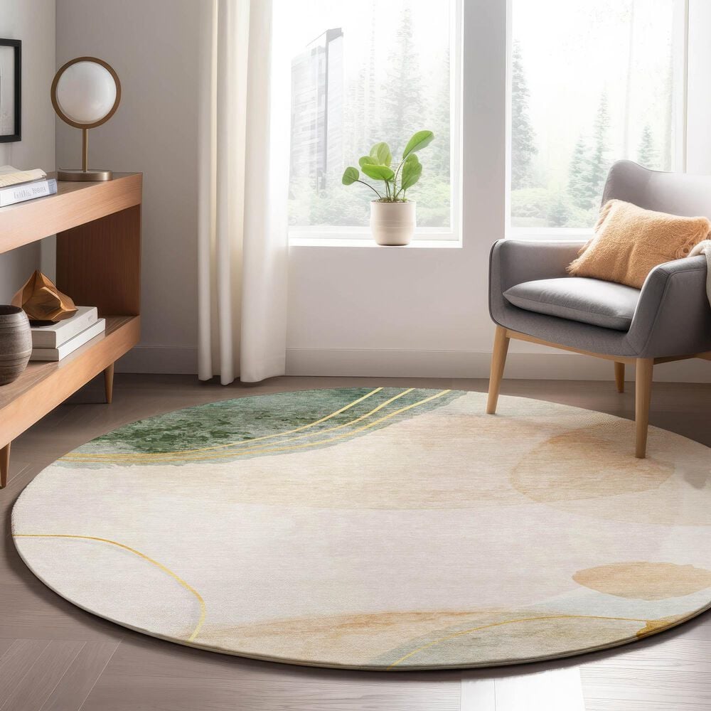 Dalyn Rug Company Odyssey OY16 Beige 8' Round Area Rug, , large