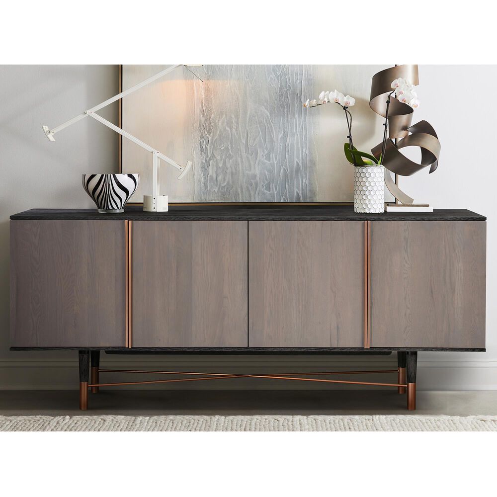 Blue River Turnin Sideboard in Black Brushed and Copper, , large