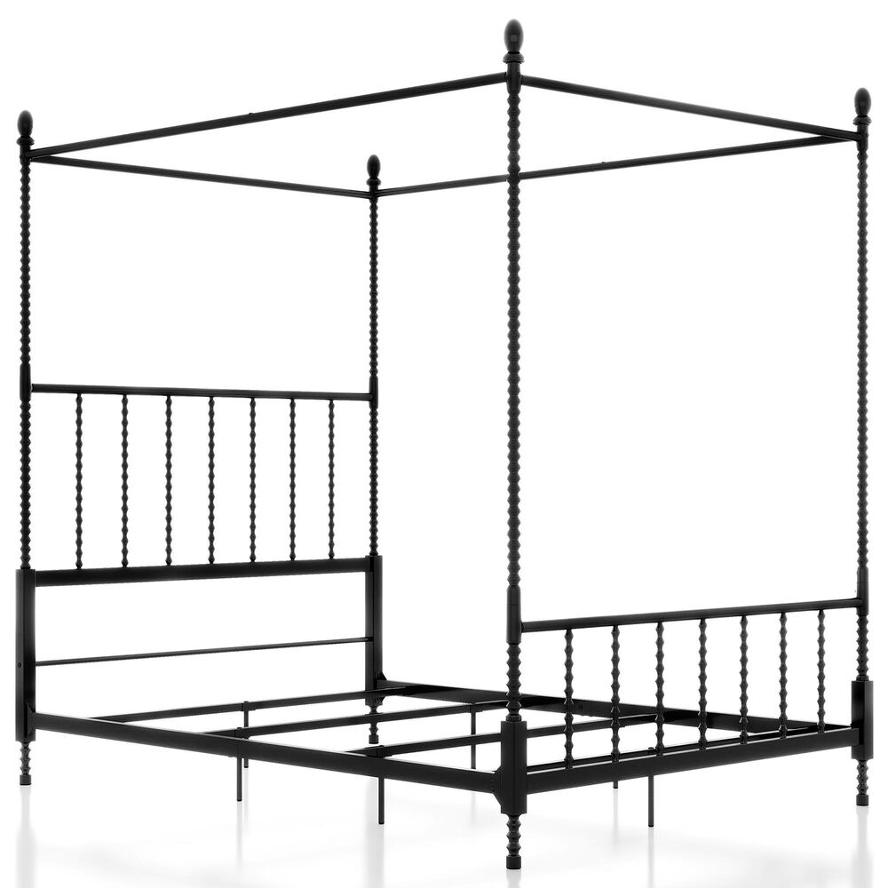 Furniture of America Elliot Queen Canopy Bed in Black, , large