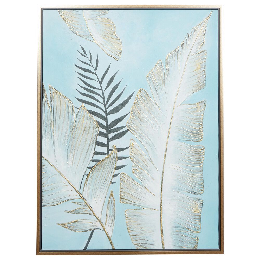 Maple and Jade Coastal Canvas Wall Decor in Green and Blue, , large
