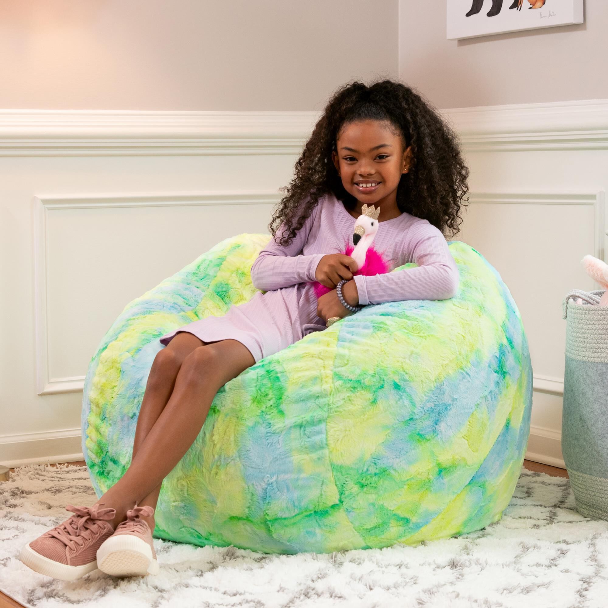 Yellow best sale fluffy chair