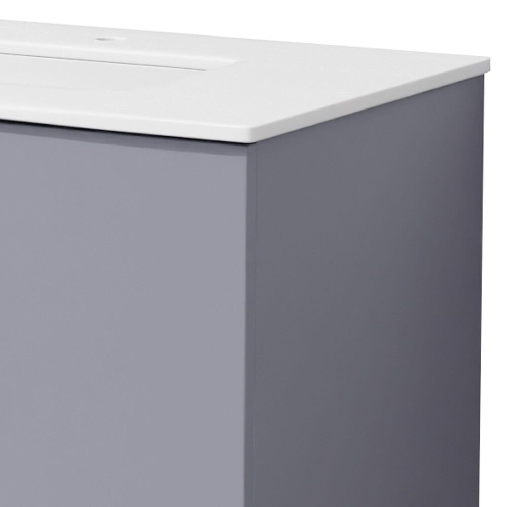 Lexora Home Geneva 30" Single Bathroom Vanity in Dark Grey with 2 cm White Quartz Top and Rectangular Sink, , large