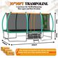 HOMLUX 10" x 16" Outdoor Trampolines in Green, , large