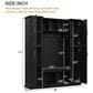 HOMLUX 5-Hook Hall Tree with 4 Side Cabinets and Storage Bench in Black, , large