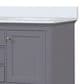 Lexora Home Dukes 48" Double Bathroom Vanity in Dark Grey with 2 cm White Cultured Marble Top and Rectangular Sinks, , large