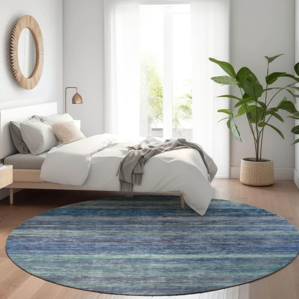 Dalyn Rug Company Kochi KC5 Blue 8&#39; Round Area Rug, , large