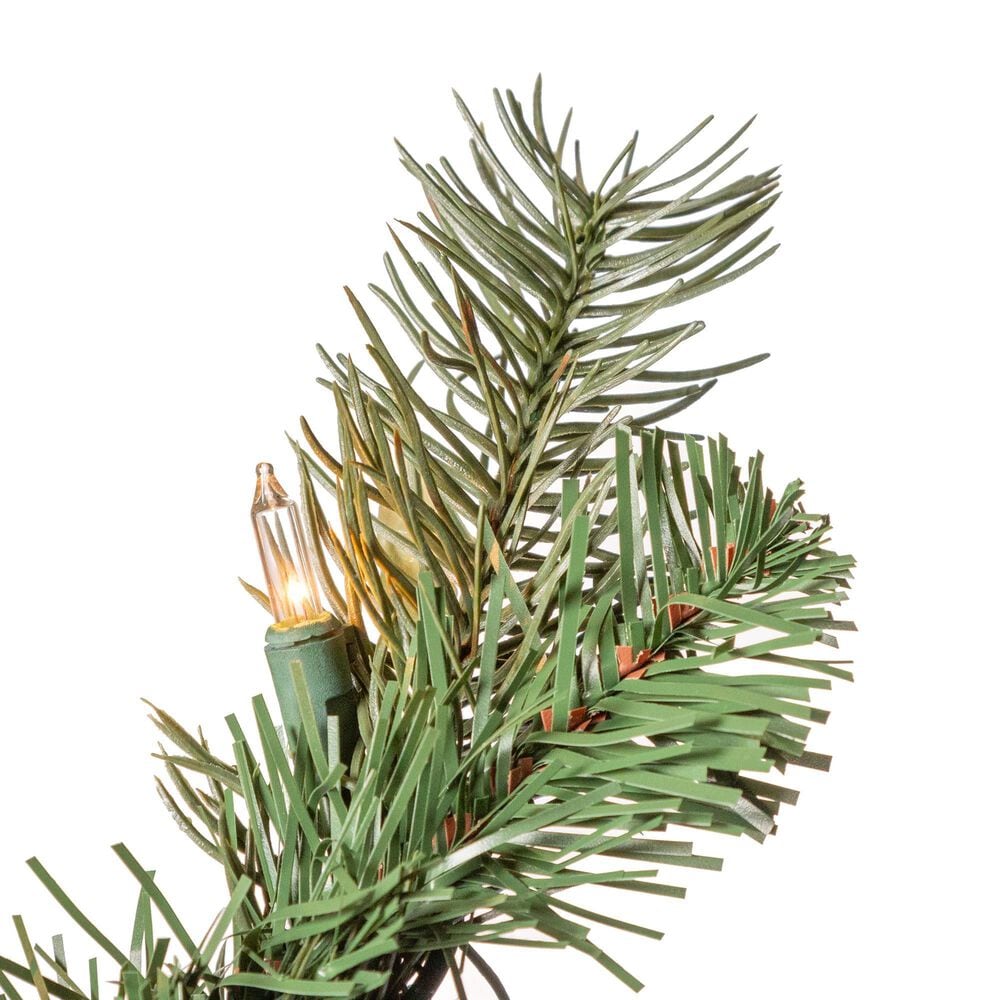 The Gerson Company 7.5&#39; Montgomery Pine Artificial Christmas Tree with Clear Lights in Green, , large